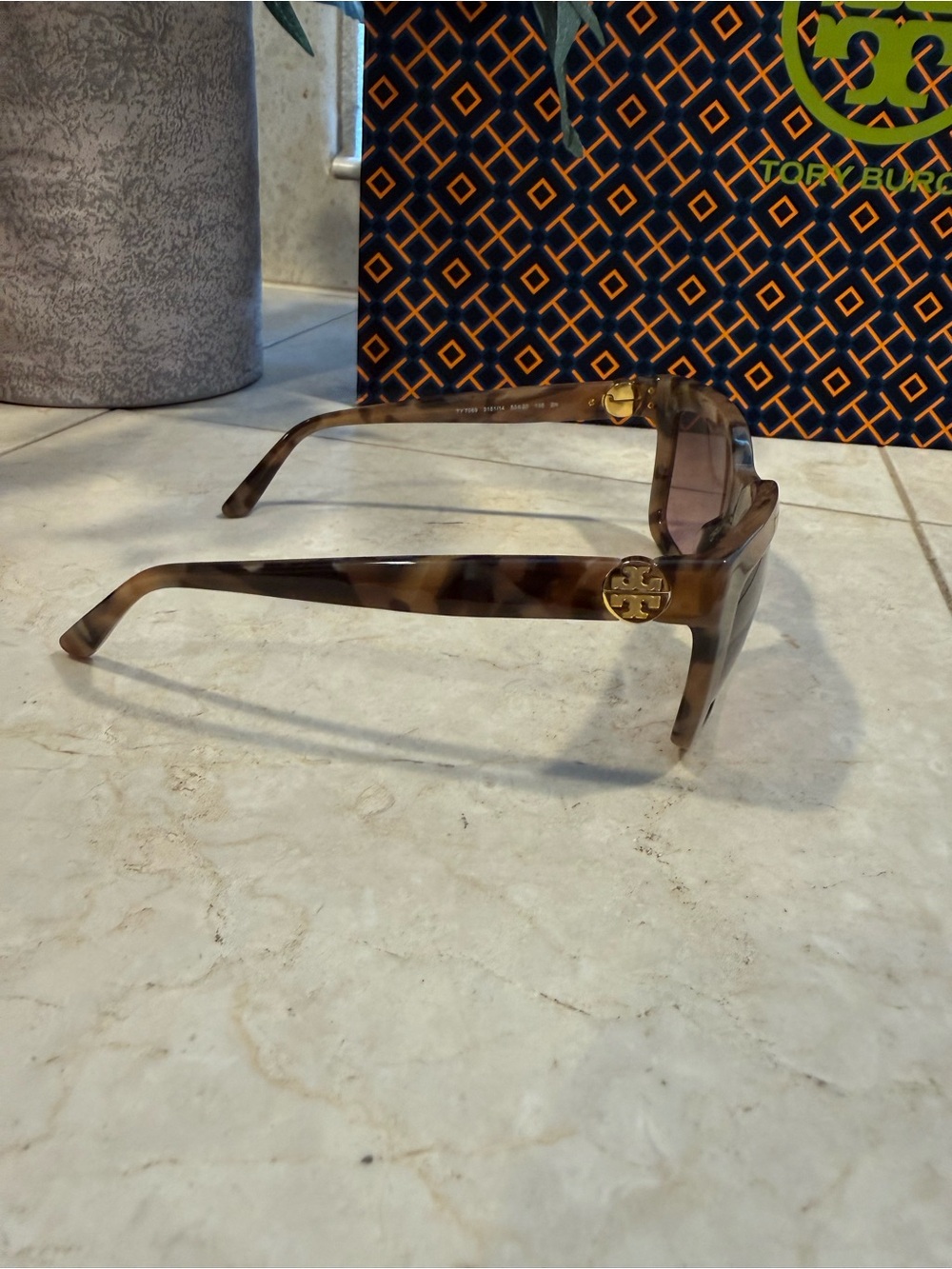 Tory Burch Tortoiseshell Sunglasses with Brown Gradient Lenses - Picture 8 of 13